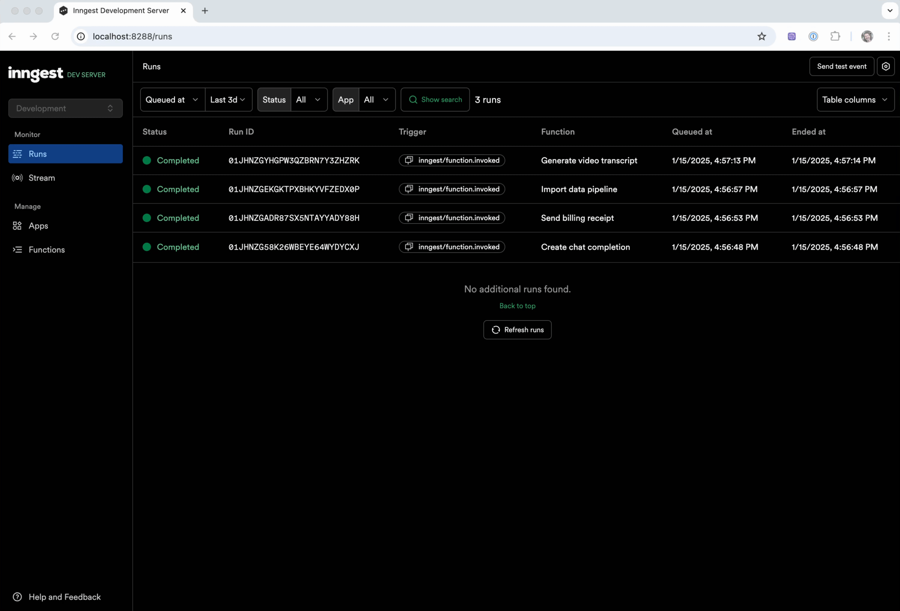 Inngest Dev Server - See every step execution in real-time